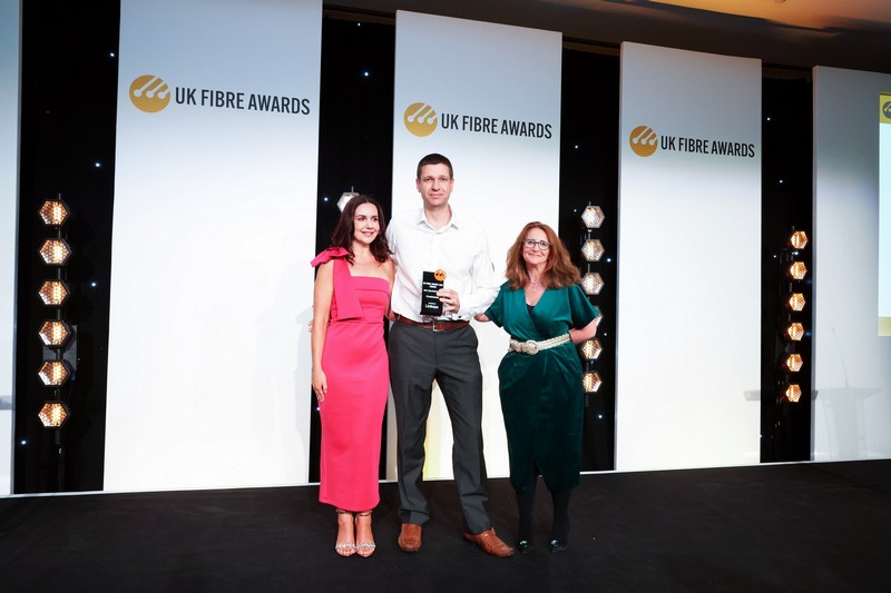 Winners on stage at the UK Fibre Awards 2025