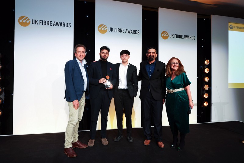 Winners on stage at the UK Fibre Awards 2025