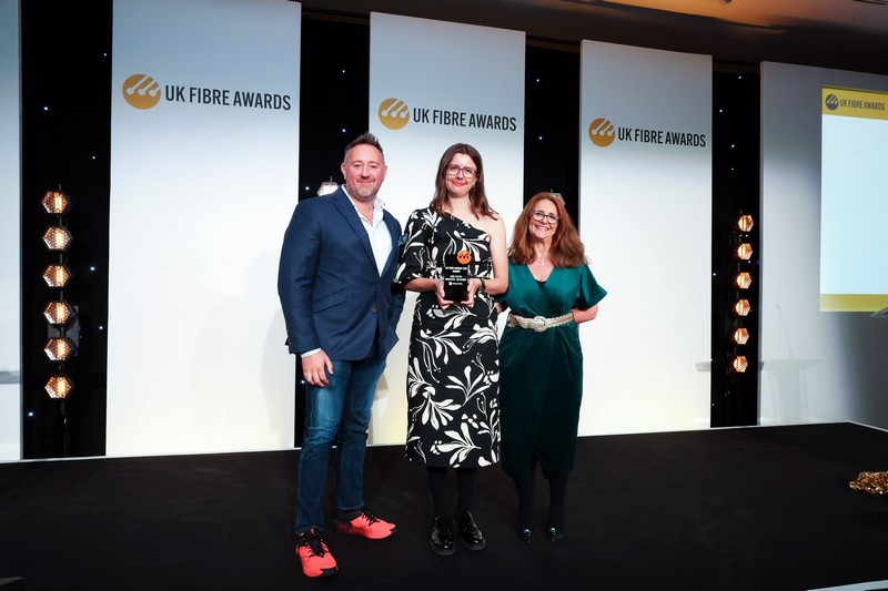 Winners on stage at the UK Fibre Awards 2025
