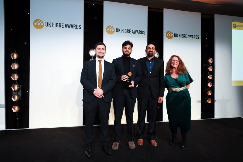Winners on stage at the UK Fibre Awards 2025