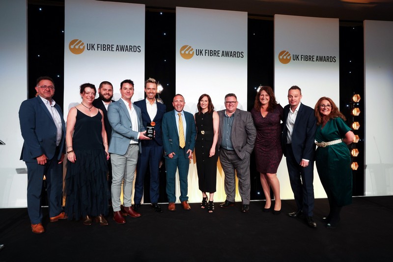 Winners on stage at the UK Fibre Awards 2025