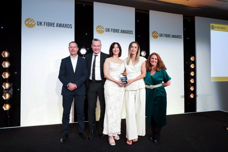 Winners on stage at the UK Fibre Awards 2025