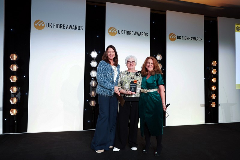 Winners on stage at the UK Fibre Awards 2025
