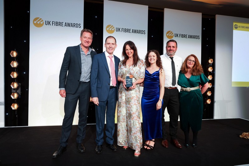Winners on stage at the UK Fibre Awards 2025