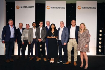 Winners on stage at the UK Fibre Awards 2024